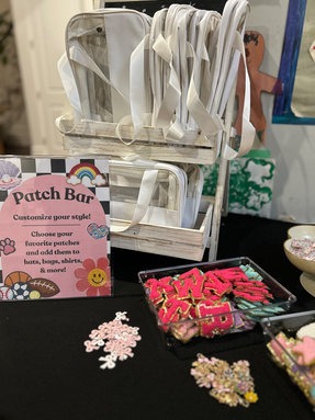 Make-up bags and colorful sticker patches