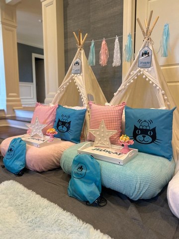 Jellycat themed party setup