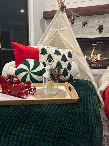 Christmas themed party setup