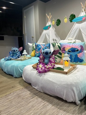 Stitch themed party setup