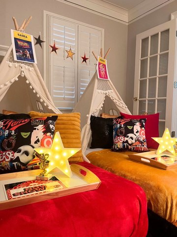 Broadway themed party setup