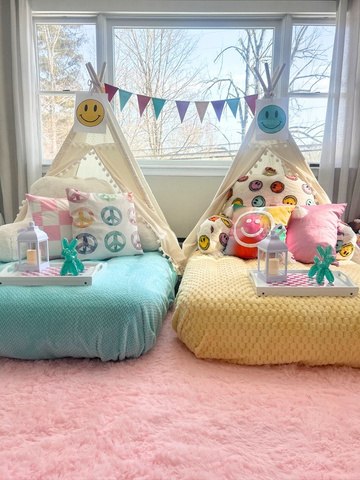 Color Me Happy themed party setup